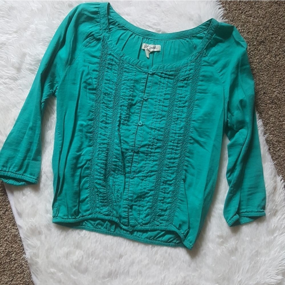 ‎Aeropostale Top teal button front thin lightweight Women’s Size Medium